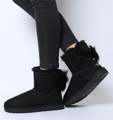 UGG Fluff Bow Mini BLACK SUEDE