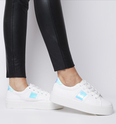 Office Feature Platform Lace Up Trainer WHITE WITH IRIDESCENT
