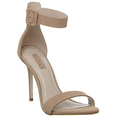 Office Heart Triple Strap Two Part Sandal NUDE NUBUCK