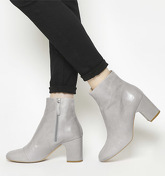 Office Applause- Block Heel Boot GREY LEATHER