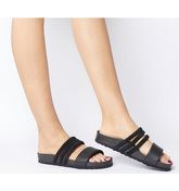 Shoe the Bear Cara Puff Sandal BLACK LEATHER