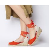 Office Mini- Tie Up Two Part Espadrille RED CANVAS