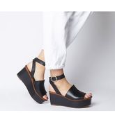 Office Money Honey Leather Wedge BLACK LEATHER