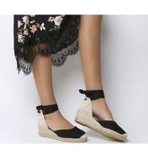 Office Mini- Tie Up Two Part Espadrille BLACK CANVAS