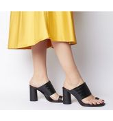 Office Mania Toe Loop Mule BLACK LEATHER