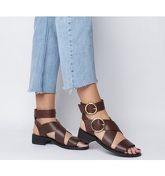 Office Stormy- Double Buckle Sandal BROWN LEATHER