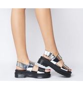 Office Miso Ribbed Sole City Sandal SILVER MIRROR