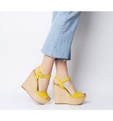 Office Helen Two Part Wedges YELLOW NUBUCK