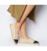 Office Follower Toe Cap Espadrille With Eva Outsole NUDE AND BLACK LEATHER