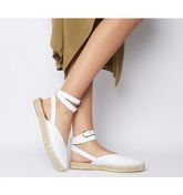 Office Faris Point Ankle Strap Espadrille WHITE LEATHER
