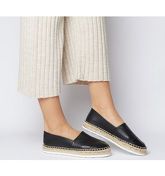 Office Follower Toe Cap Espadrille With Eva Outsole BLACK LEATHER