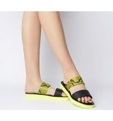 Office Sour- Flatform Two Strap Sandal YELLOW SNAKE LEATHER