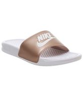 Nike Wmns Benassi WHITE WHITE METALLIC RED BRONZE JDI F