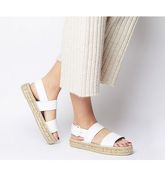 Office Sunray- Two Part Espadrille WHITE LEATHER