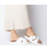 Office Milana Circle Buckle Cross Strap Footbed WHITE
