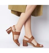 Office Mover Wood Mid Block TAN LEATHER