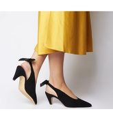 Office Memo Pointed Slingback With Bow BLACK SUEDE