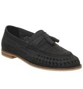 Office Lewisham Woven Tassel BLACK WASHED LEATHER