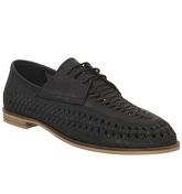 Office Lambeth Weave Lace Up BLACK WASHED LEATHER