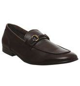 Office Leopard Wrapped Snaffle Loafer CHOC LEATHER