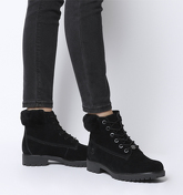 Timberland Slim Premium 6 Inch Fur Cuff JET BLACK EXCLUSIVE