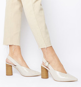 Office Mina Cylindrical Sling Back CREAM CROC LEATHER