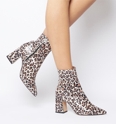 Office Alto- Pointed Block Heel Shape LEOPARD SNAKE LEATHER