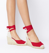Office Marmalade Part Espadrille NEW RED CANVAS
