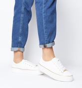 Office Free Flatform Trainer WHITE WITH GOLD RAND