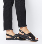 Office Sovereign- City Sandal BLACK GOLD STUDS