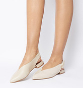 Office Flow Split Slingback Point CREAM LEATHER WITH SUEDE