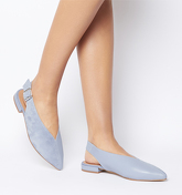 Office Flow Split Slingback Point BLUE LEATHER WITH SUEDE