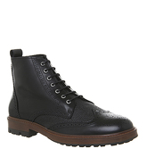 Office Ambassador Brogue Boot BLACK SCOTCH GRAIN