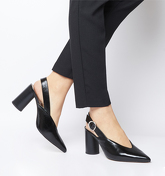 Office Mina Cylindrical Sling Back BLACK GROUCHO LEATHER