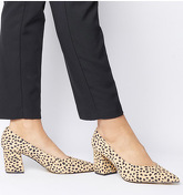 Office Mama Point Court With Chunky Heel CHEETAH SUEDE