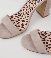 Grey Animal Print Insole Block Heels New Look Vegan