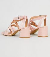 Pink Faux Croc Strappy Sandals New Look
