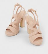 Nude Suedette Strappy Platform Sandals New Look Vegan