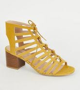 Wide Fit Mustard Ghillie Lace Up Sandals New Look Vegan