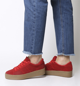 Office Flash Chunky Lace Up RED SUEDE