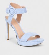 Lilac Suedette Platform Stiletto Sandals New Look
