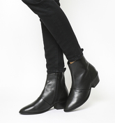 Office Archie- Casual Mid Western BLACK LEATHER