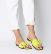 Office Solar- Big Buckle Mule YELLOW LEATHER