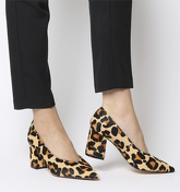 Office Mama Point Court With Chunky Heel LEOPARD PONY EFFECT