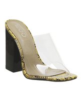 Ego Brooke Transparent Block Heel Mule YELLOW SNAKE BLACK