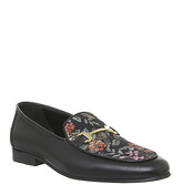 Walk London Jude Loafer BLACK FLORAL PRINT