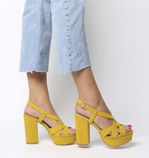 Office Handshake Cross Straps Platform MUSTARD