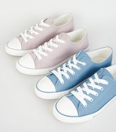 Pale Blue Canvas Stripe Sole Trainers New Look Vegan