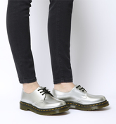 Dr. Martens Vegan 1461 3 Eye Boot PEARL CHROME PAINT METALLIC