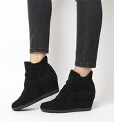 Ash Bowie Hi Top Wedge Sneaker BLACK SUEDE